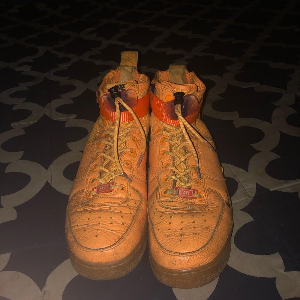 Nike Vibrant Orange Sneakers OBJ Airforce 1’s - Picture 4 of 6